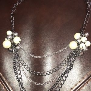Metal + Pearl Necklace